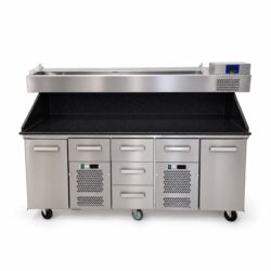 AD-CHEEF pizzavetolaatikosto, musta graniitti, 2000x800x900mm