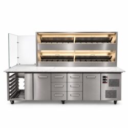 ADR-CHEEF pizzavetolaatikosto valkoinen graniitti, 2800x800x2000mm