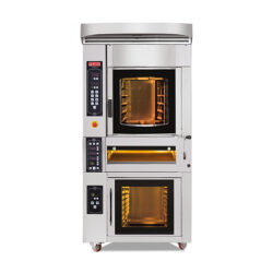 Leipomouuni (pyörivä) yhdistelmätoiminnolla ja kohotustoiminnolla