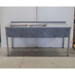 OUTLET Esipesupöytä 1800 x 700 x 900 mm kahdella altaalla